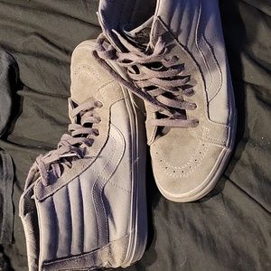 Vans all gray ole school high tops with rear zipper... rare...find...